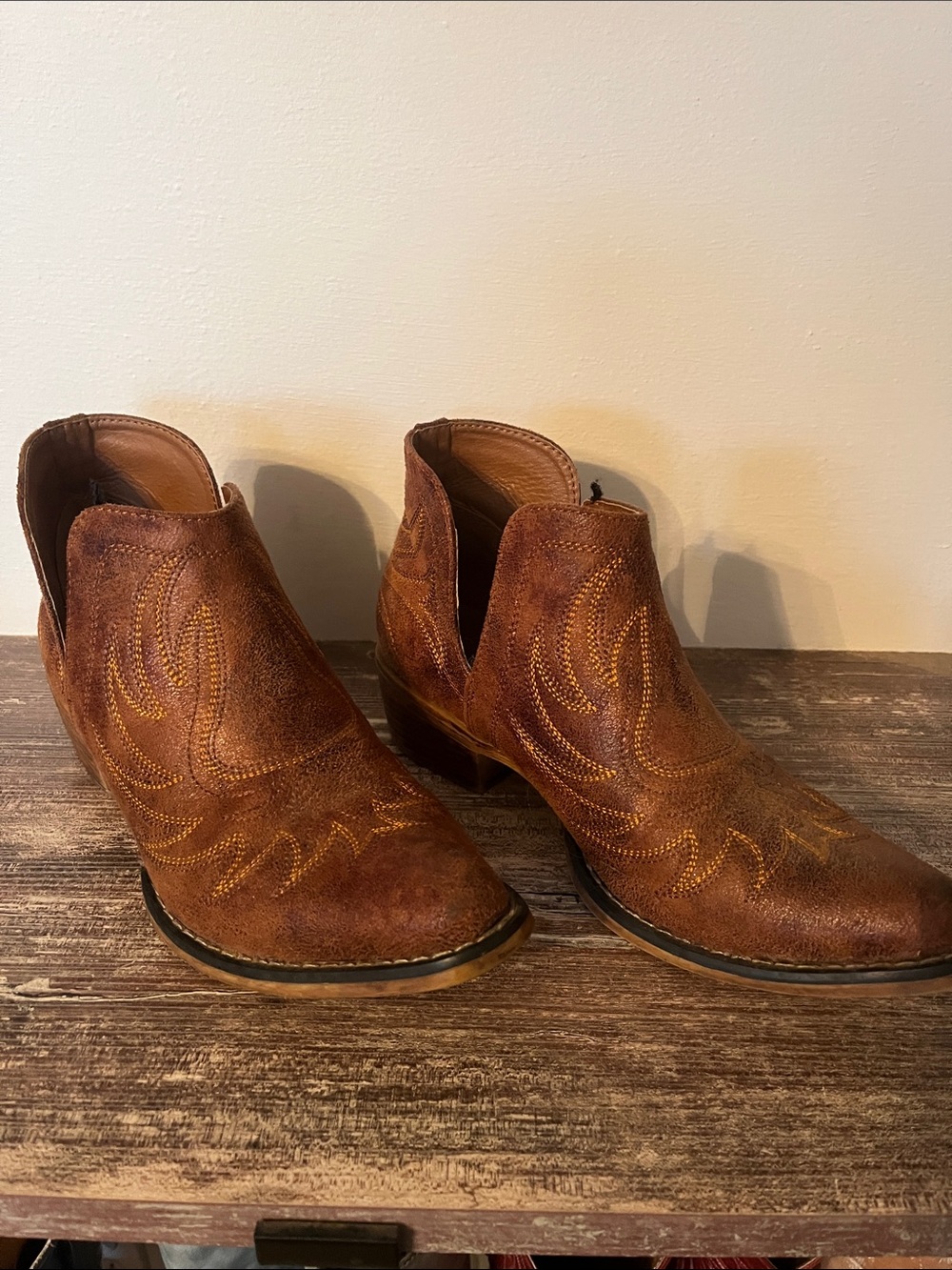 Roper Brown Western Ankle Booties